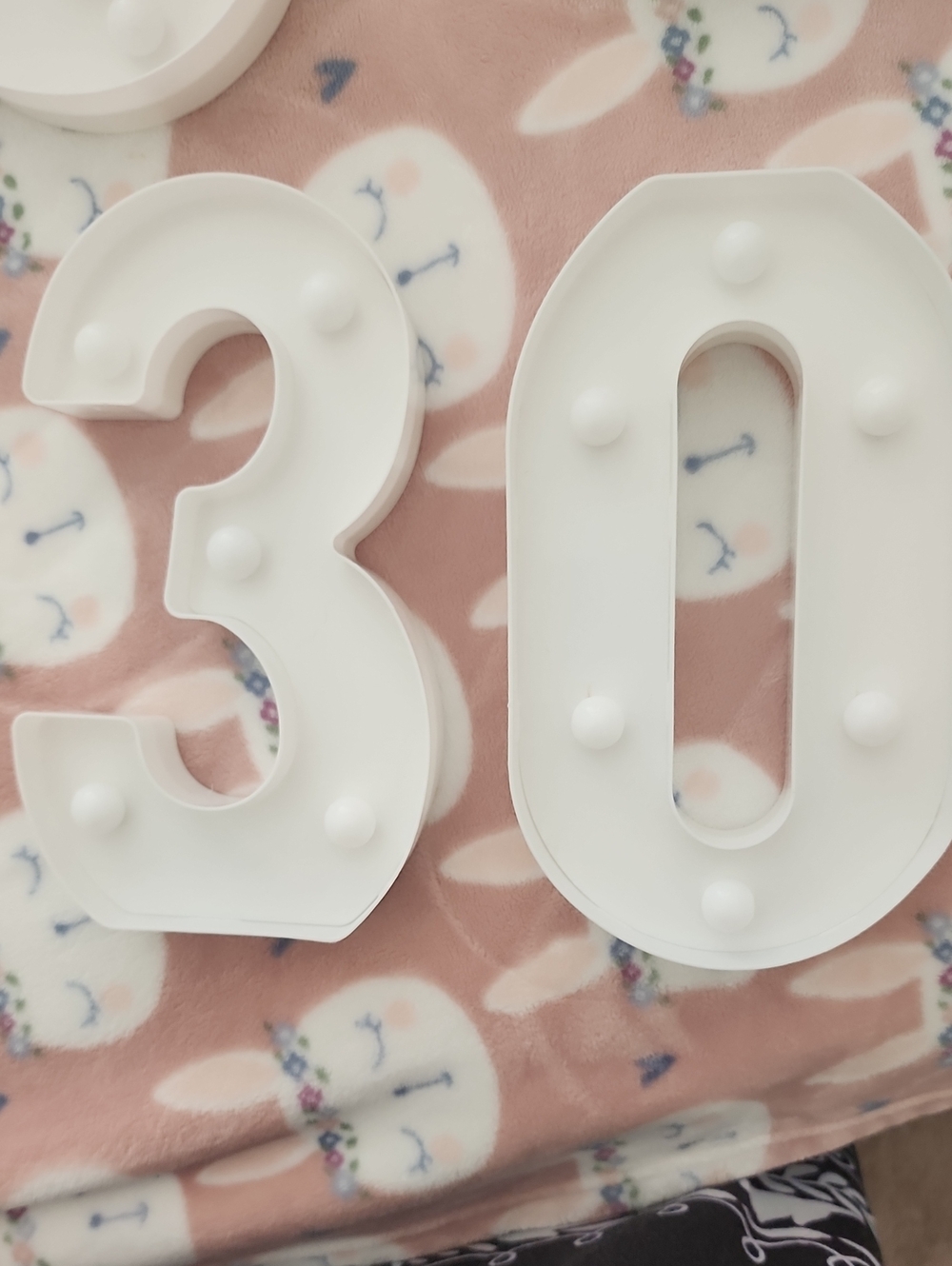 White LED Marquee Number Sign "30" - Decorative Home Accent
